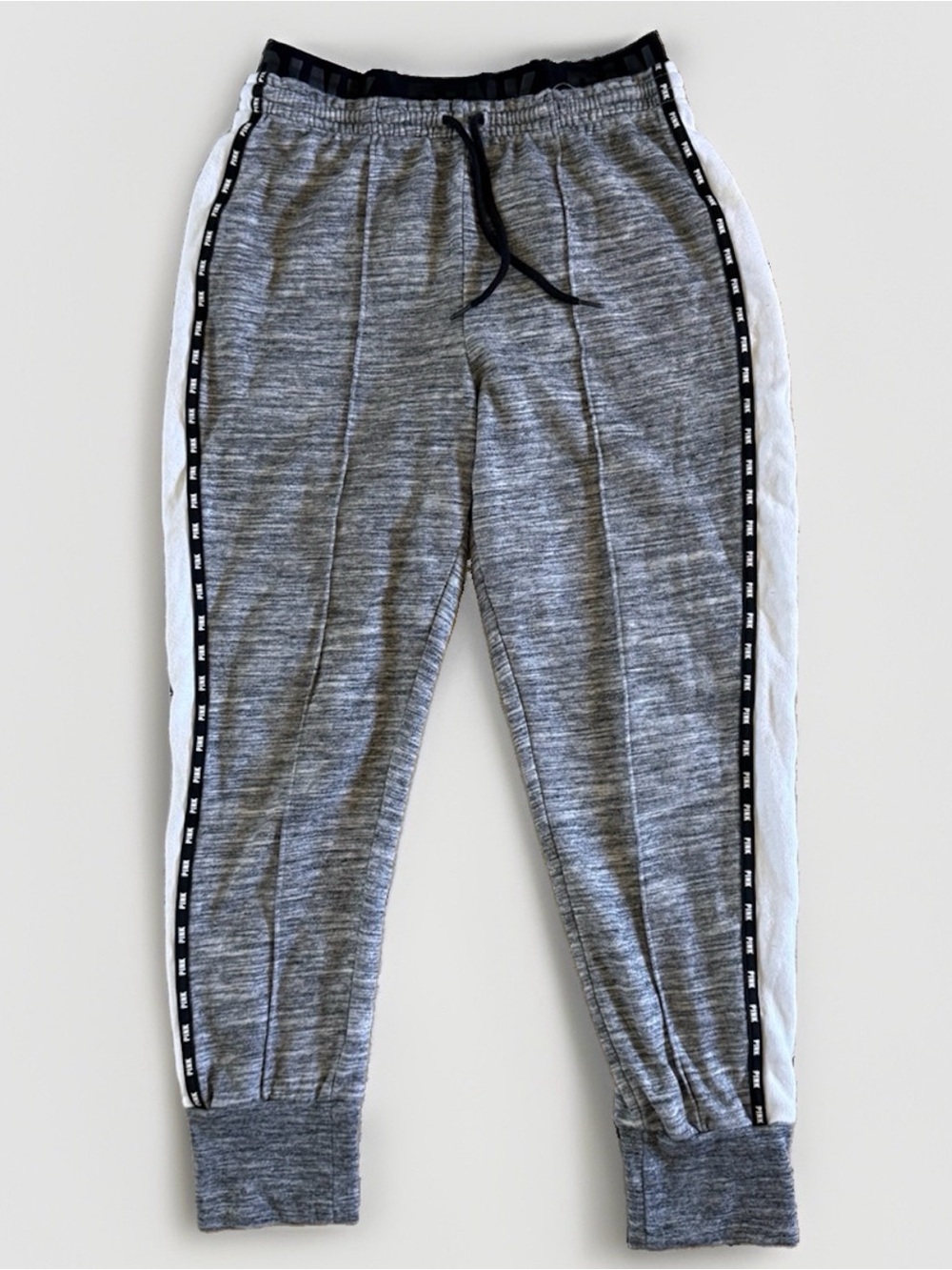 PINK Victoria’s Secret Gray Sequin Logo Joggers
